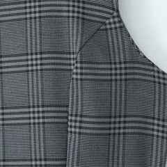 Ingvn  Sexy O neck Gray Plaid Print Sleeveless Mini Dress Low Waist Spliced Folded Pleated Swing Women Tank Dresses Short Robe