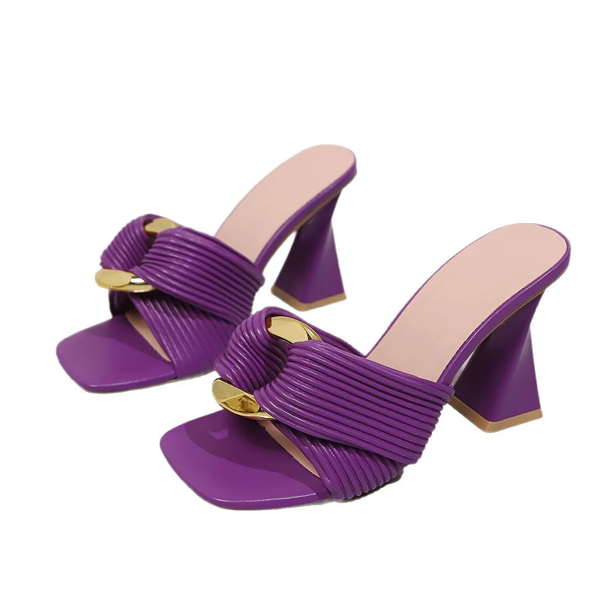 Ingvn  Women's Fashion Super High Heel Slippers Shoes Summer Exposed Toes Heeled Mules Slides Elegant Sexy Women's Sandals Size 36-43
