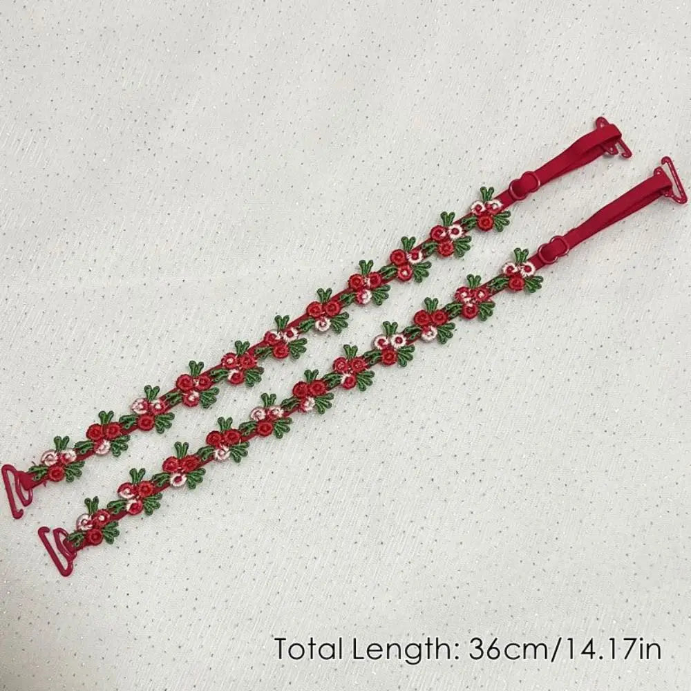Ingvn  Creative Gift Removable Floral Bra Straps Lace Anti-slip Floral Shoulder Belts Decorative Adjustable Shoulder Straps