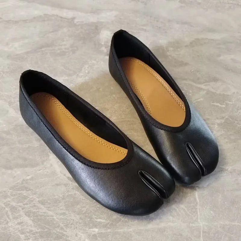 Ingvn  Fashion Leopard Pattern Split Toe Women Ballet Flats Spring Summer Casual Soft Soles Walking Lazy Loafers Gilrs Dance Tabi Shoes