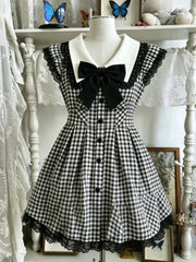 Ingvn  Japanese Kawaii Ruffle y2k mini Dress Women Sling vintage plaid short party Dress Cute Summer Street Style Dresses