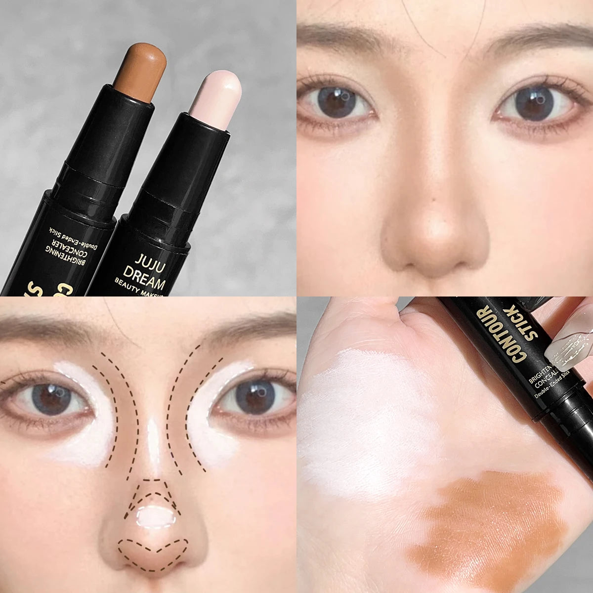 Ingvn  Double-ended dual-purpose high-light trimming stick, three-dimensional contour, nose shadow, facial shape, brighten and trimming