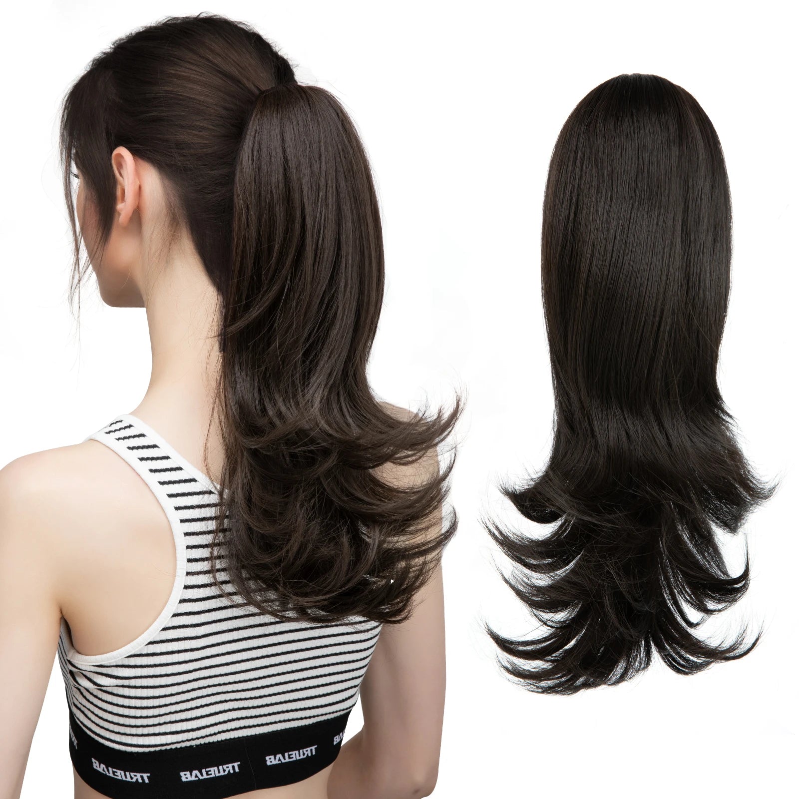 Ingvn  Claw Clip In Ponytail Hair Extensions Hairpiece Fake Blonde Hair Wavy False Pigtail With Elastic Band Horse Tail