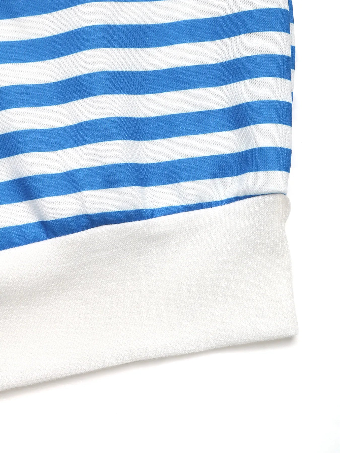 Ingvn - Women Striped Pullover Hoodie Loose Long Sleeve Autumn Winter Casual Zipper Polo Collar Sweatshirt