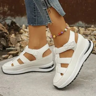 Ingvn  Women's Shoes Hot Sale Closed Toe Women's Sandals Rome Casual Sandals Women Hollow Platform Wedges Plus Size Shoes Female
