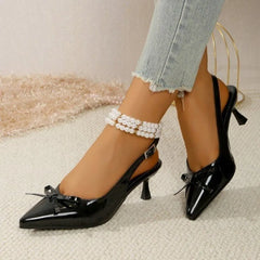 Ingvn  Women's Shoes Pointed Toe High Heels Comfortable Thin Heel Bow Sandals Elegant Spring Summer Pumps Shoes  Zapatos Mujer