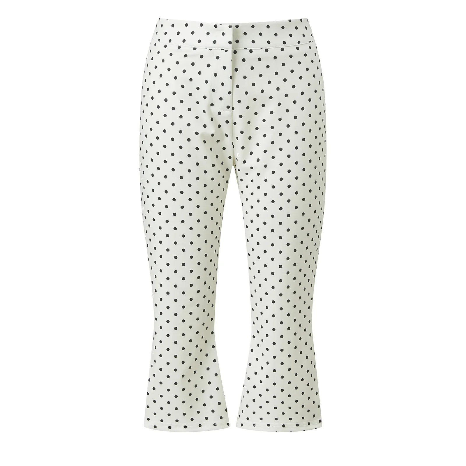 Ingvn  Women Y2K Polka Dot Capri Pants Low Rise Stretchy Cropped Bell Bottoms Slim Slit Hem Yoga Loungewear Going Out Capris