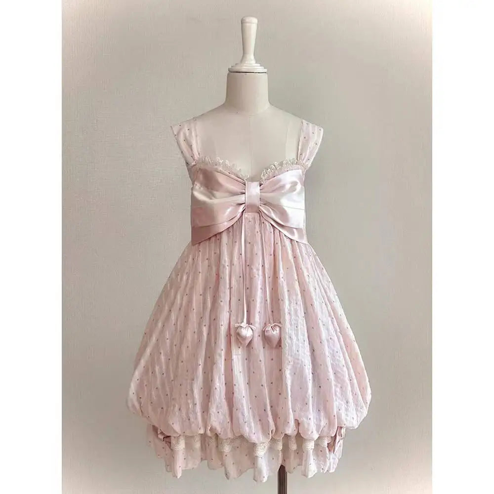 Ingvn  Gothic Vintage Lolita Bud Dress Women Y2K Harajuku Sweet Spaghetti Strap Mini Dress Casual Daily Fashion Outfits New