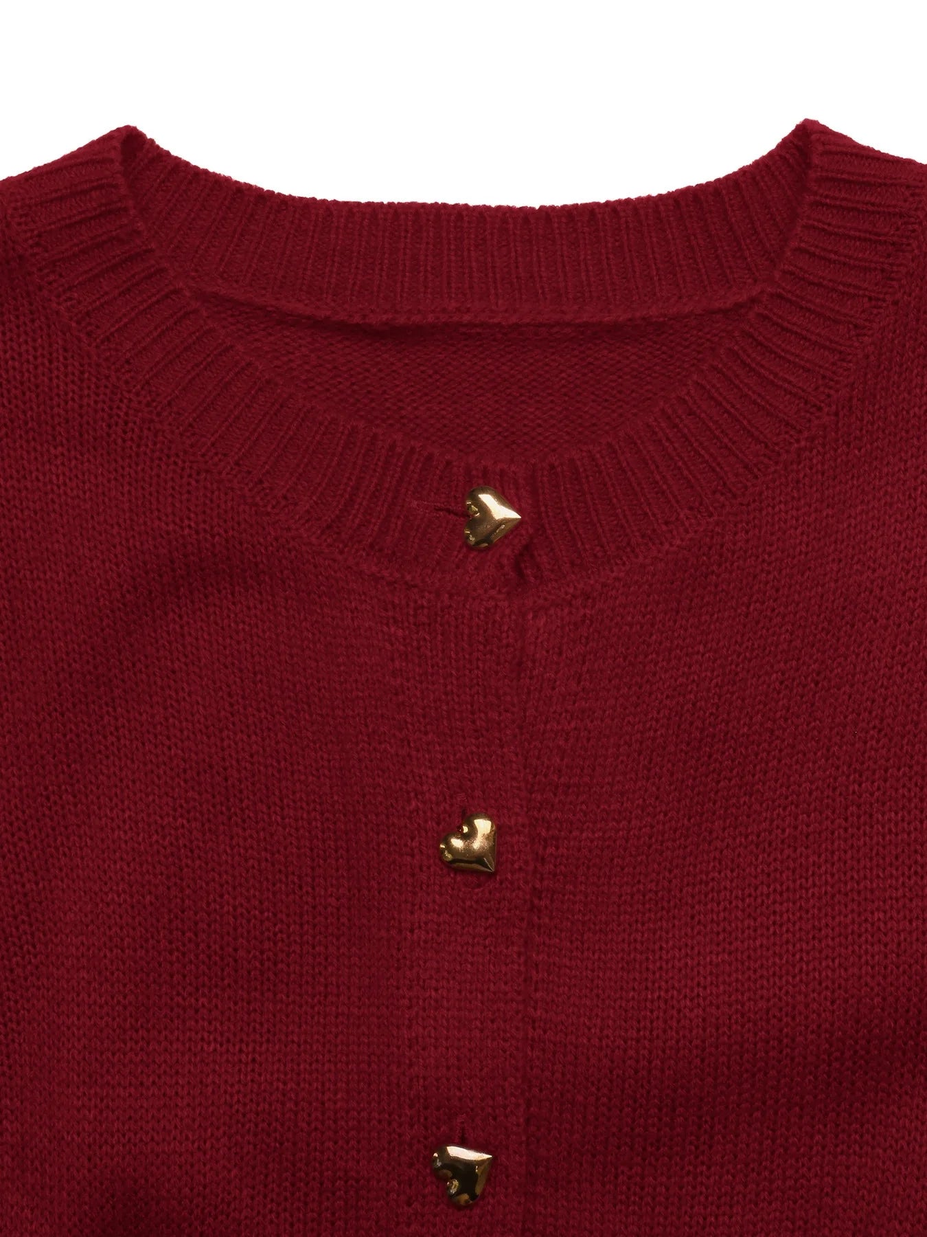 Ingvn - Autumn winter Women Solid Single Breasted Crew Neck Knit Sweater Long Sleeve Gold Buttons Loose Cardigan Lady Casual Clothes