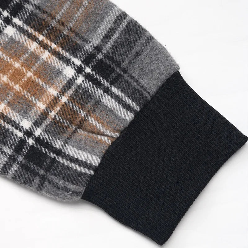Ingvn - Women Round Neck Plaid Color Block Sweatshirt Lace Trim Long Sleeve Casual Pullover Top