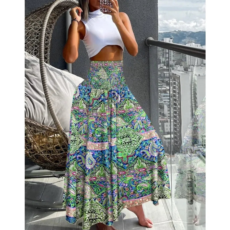 Ingvn  A large quantity of summer clothing and new half length vacation skirts in stock for the summer of 24  long skirts for women