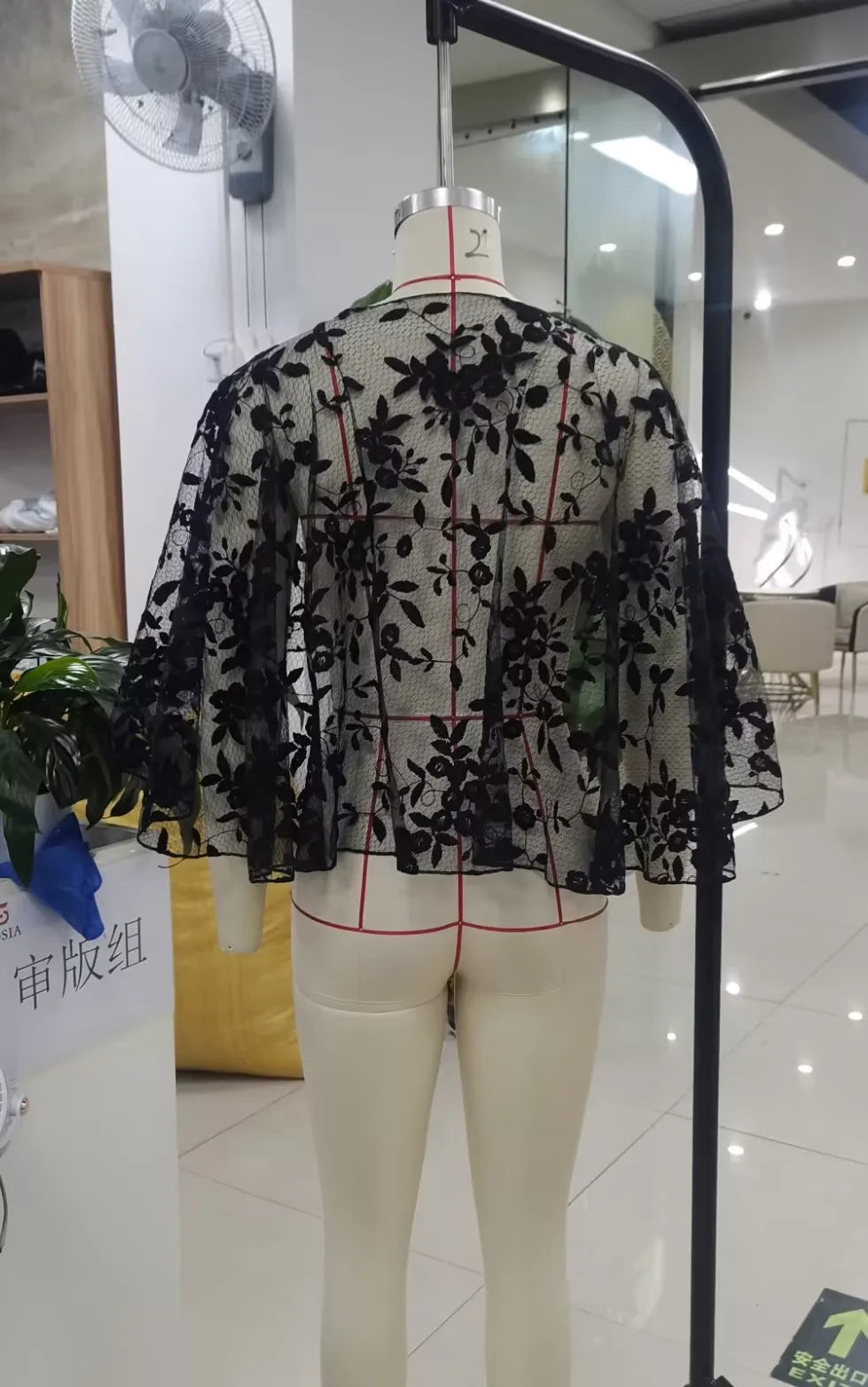 Ingvn  Womens Y2k Flower Embroidery See-through Boat Neck Ruffle Poncho Top Cropped Blouse Boho Cover Ups Shawl Wraps Capes