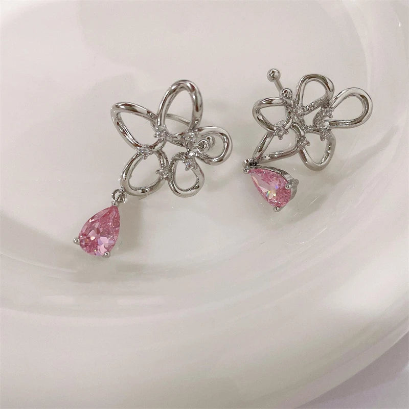 Punk Fairy Clip Earrings For Women Goth Irregular Flower Metal Ear Cuffs Unusual Design No Piercing Earrings Korean Fashion