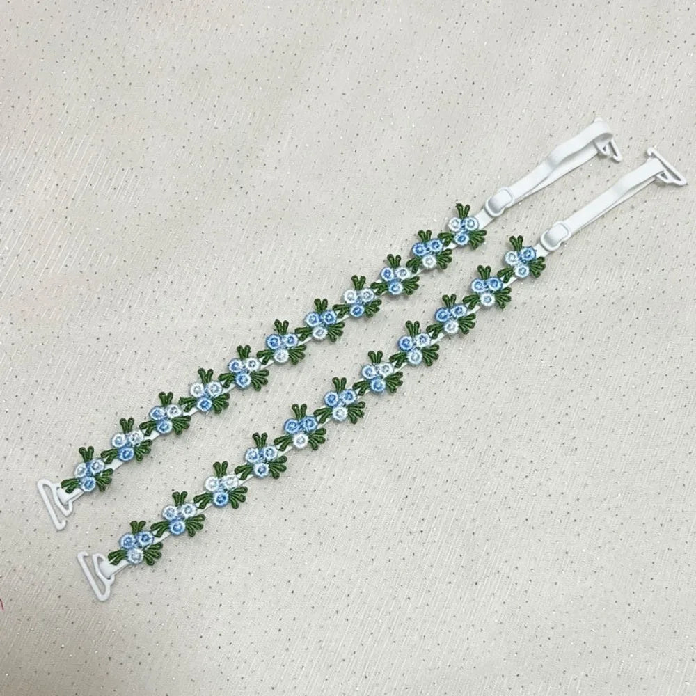 Ingvn  Creative Gift Removable Floral Bra Straps Lace Anti-slip Floral Shoulder Belts Decorative Adjustable Shoulder Straps