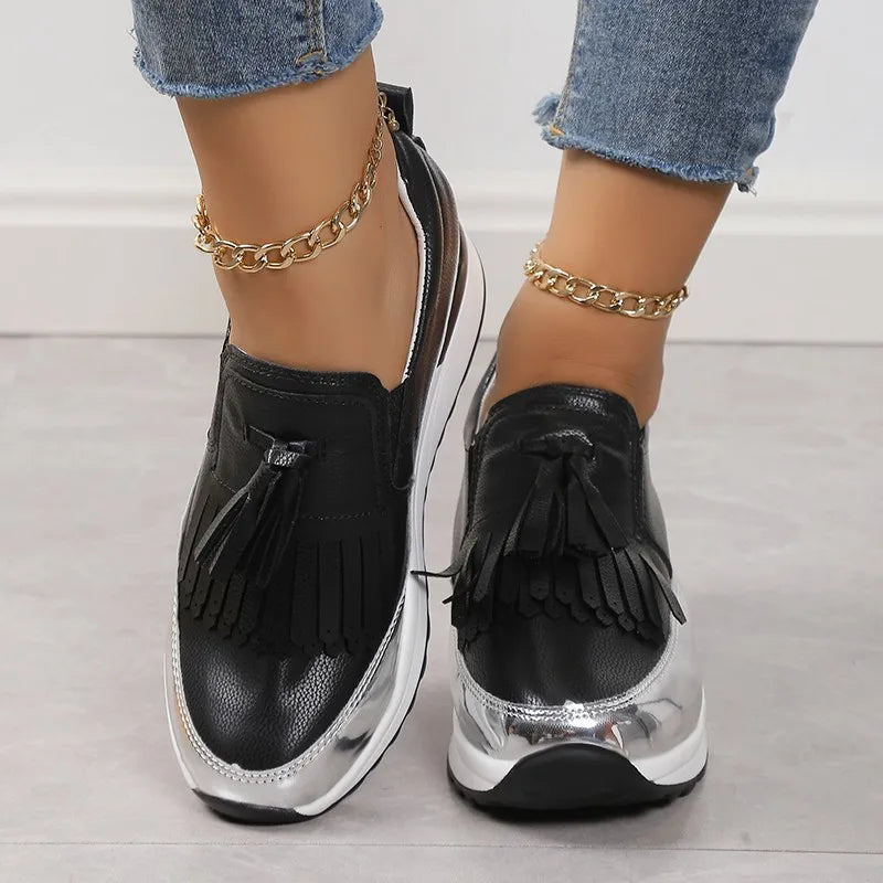 Ingvn  Women's Shoes Spring Autumn Fashion Fringe Loafers with Thick Soles for Comfortable Stylish Casual Woman Sneakers Lady's shoes