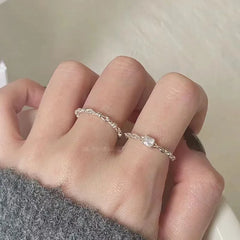 Ingvn  Fashion Trend Pink Crystal Bowknot Heart Rings Zircon Ring Y2K Shiny Zircon Rings for Women Girls Party Aesthetic Jewelry