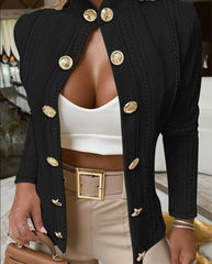 Ingvn  Women Button Long Sleeve Blazer Suit Coat Jacket Outwear Tops Ladies