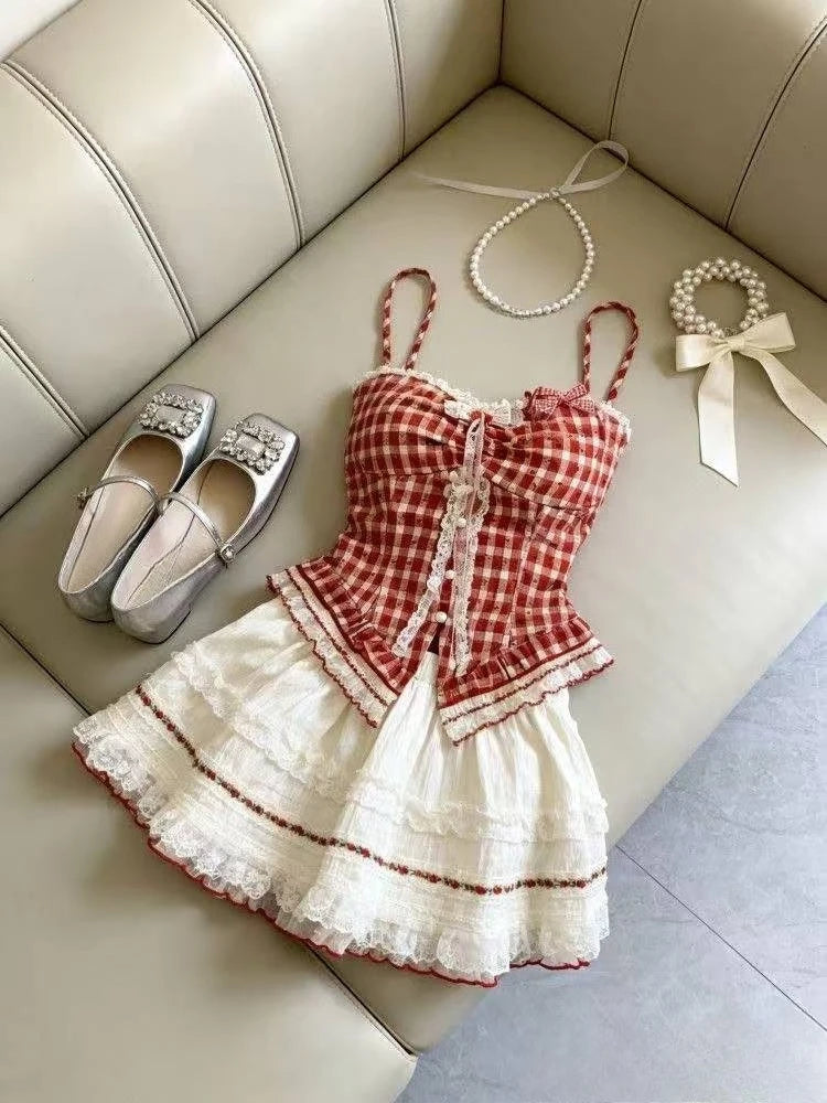 Ingvn  Chic Party Mini Dress Women Sweet Lace Bow Ruffle Princess Design Elegant Female Summer Holiday Fashion