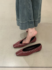 Ingvn  Fashion Flock Women Flats Slip On Shoes Soft Female Shallow Footwear Square Toe Ladies Mary Janes Flats Shoes