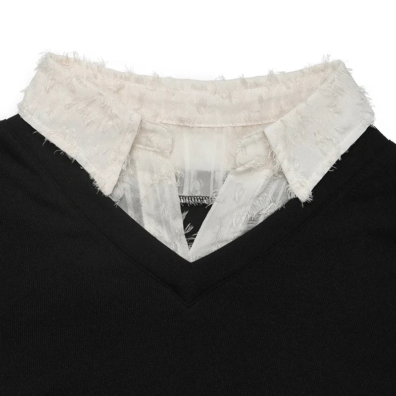Ingvn - New European and American Hot Women's Striped Fashionable Casual and Versatile Long-sleeved Sweatshirt Pullover Sweatshirt