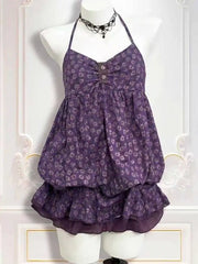 Ingvn  Gothic Vintage Lolita Bud Dress Women Y2K Harajuku Sweet Spaghetti Strap Mini Dress Casual Daily Fashion Outfits New