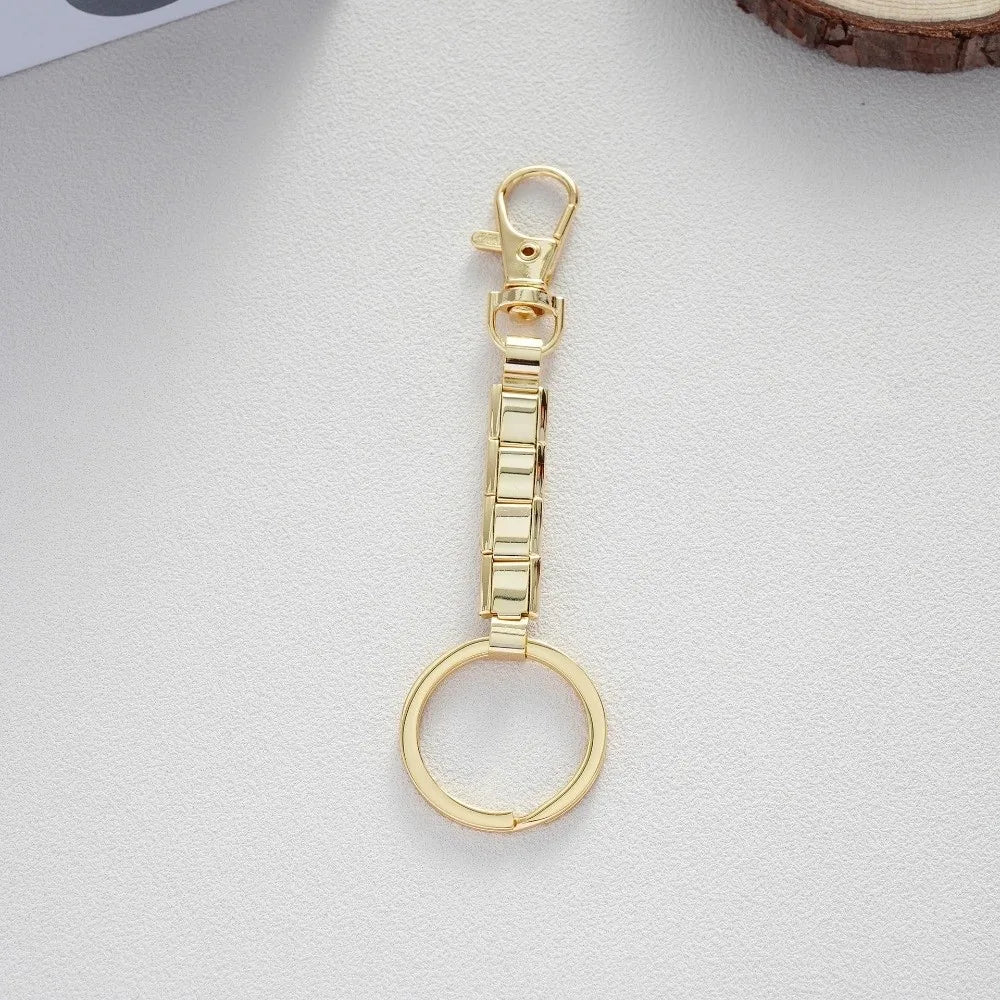 Ingvn  New Silver Color Italian Charm Key Chain Stainless Steel Detachable Removable Key Ring DIY Bag Charms Gifts