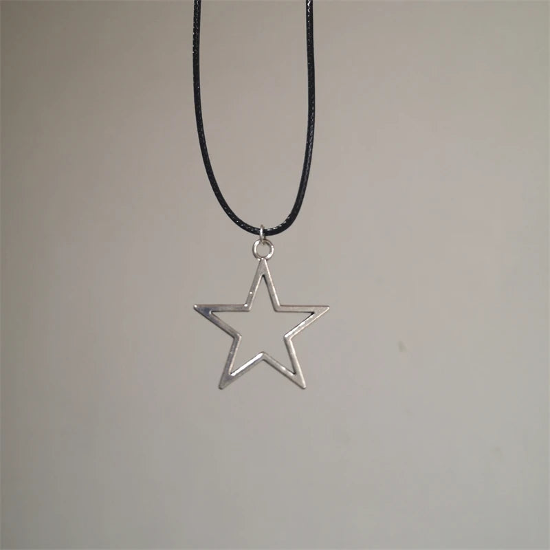 Ingvn  Titanium Steel Star Pendant Necklace for Men Women Y2K Hip Hop Cool Hot Girls Beads Chains Choker Korean Fashion Jewelry