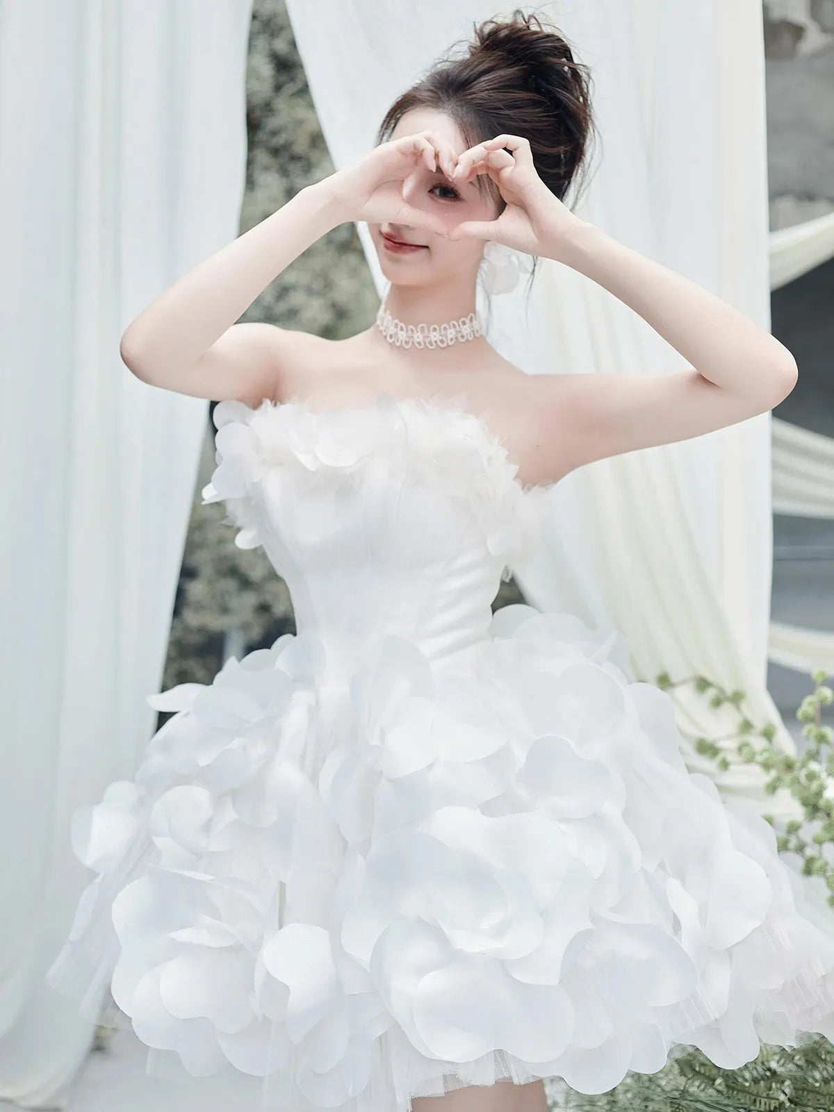 Ingvn  Spring French Elegant Socialite Sleeveless Strapless Pink Dress Sweet Princess 3D Flower Puffy Birthday Party Dresses Women