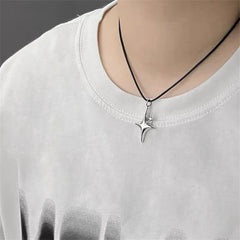 Minimalist Star Cross Stainless Steel Pendant Necklace for Women Men Punk Hip Hop Unisex Neck Chain Y2K Fashion Jewelry Gifts
