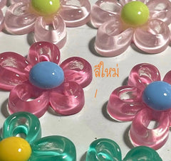 Ingvn  Colorful Acrylic Flower Pendant Wax Line Necklace Fashion Neck Handmade Chain Charm Statement Women Pendulum Y2K Jewelry Gift