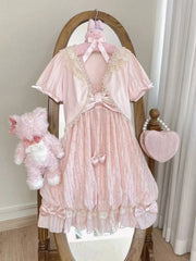 Ingvn  Retro Japanese Lolita Outfits Women Sweet Kawaii Tops Ruffle Mini Dress Suits Y2k Preppy Casual 2 Piece Sets