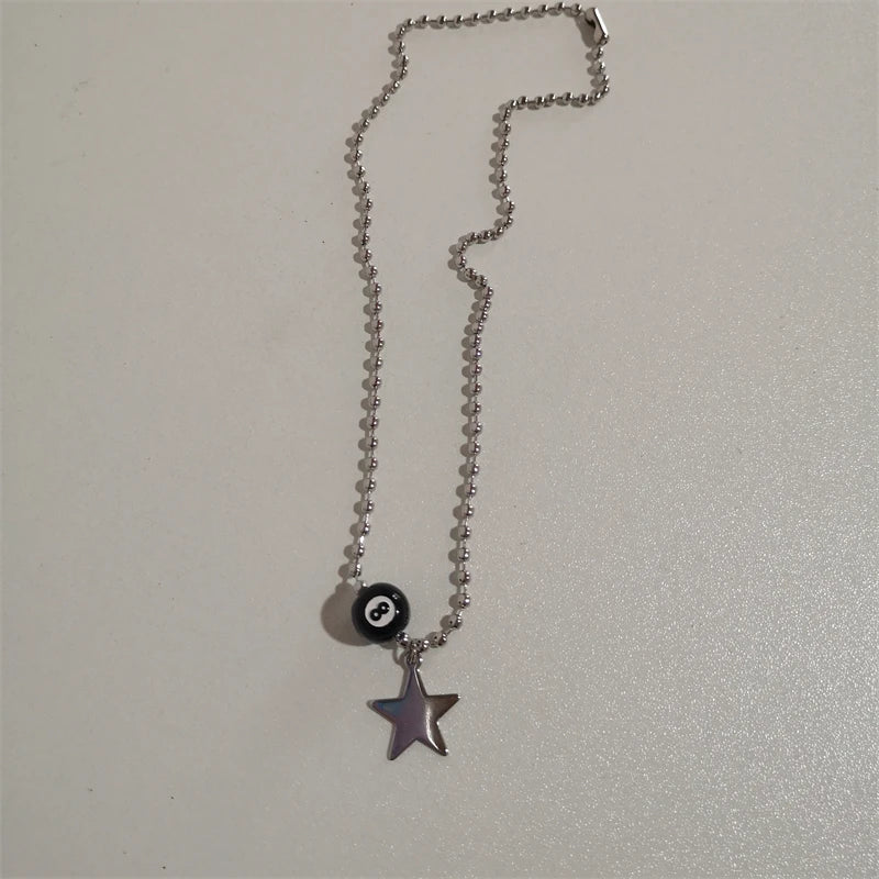Korean Fashion Chains Star Pendant Necklaces Punk Aesthetic Jewelry Boho Necklace for Women Goth Jewelry Y2K Grunge Rock