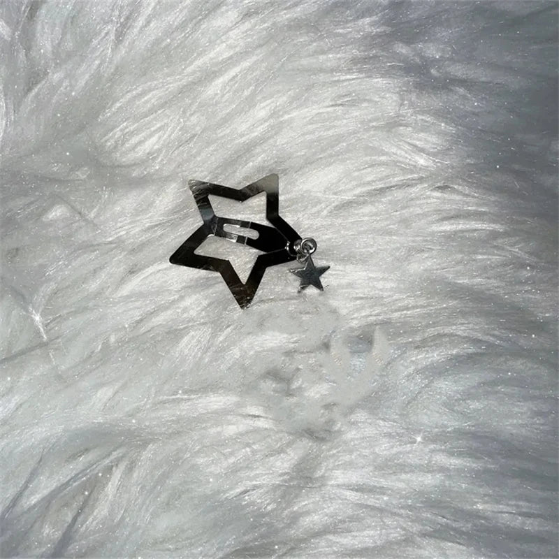 Y2k Pentagram Star Pendant Hair Clip for Women Sweet Cool Cute 90s Aesthetics Bobby Pin Harajuku Vintage Trend Hair Accessories