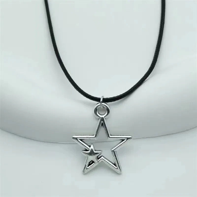 Ingvn  Titanium Steel Star Pendant Necklace for Men Women Y2K Hip Hop Cool Hot Girls Beads Chains Choker Korean Fashion Jewelry