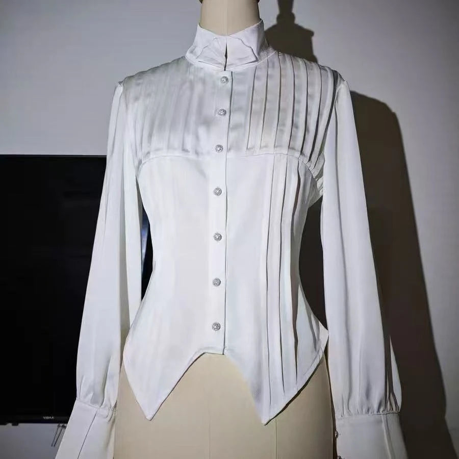 Ingvn  Y2K Japanese Lolita Blouse Women Cute Ruffle Bow Long Sleeve Shirts Harajuku Sweet Fairy Aesthetic Slim Fit Tops Elegant