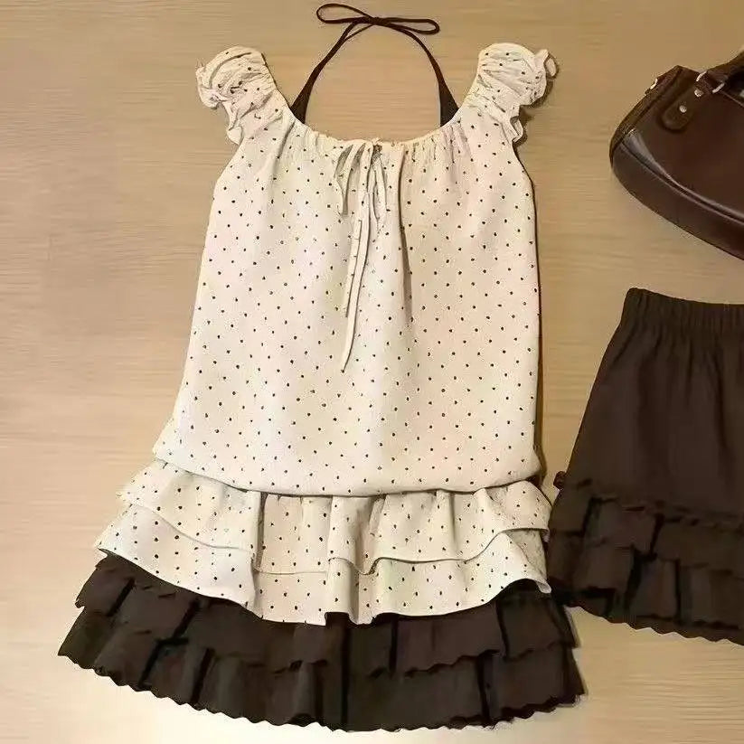 Ingvn  Gothic Lolita Sweet Skirt Dress Women Vintage LaceMini Skirt  Y2K Spicy Girl Style Casual Fashion Suit Chic