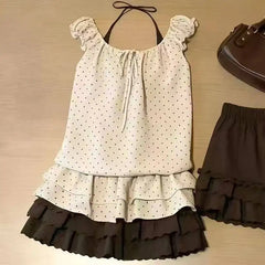 Ingvn  Gothic Lolita Sweet Skirt Dress Women Vintage LaceMini Skirt  Y2K Spicy Girl Style Casual Fashion Suit Chic