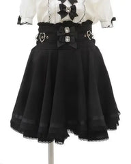 Ingvn  Lolita Style Sweet Women Skirt Japanese Fashion Jupe Faldas Mujer De Moda Bandage Bow Patchwork Lace Cute Y2k Skirts