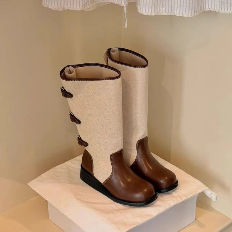 Ingvn  Autumn Winter New  High Boots for Girls Fashion and Comfortable Style Casual Versatile TrendyShoes