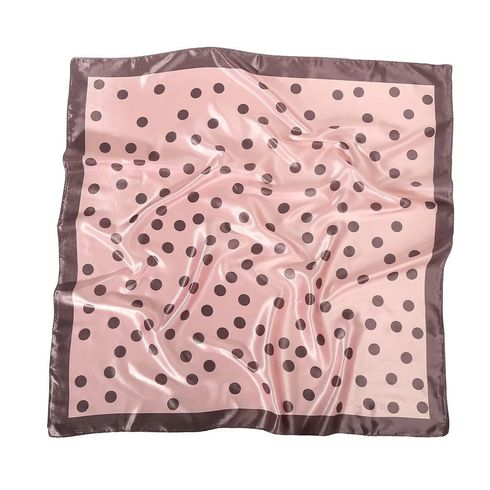 Ingvn  Fashion Silk Satin Dot Print Square Scarf 90cm Luxury Silk Scarf Dot Pattern Neckerchief Shawl Women