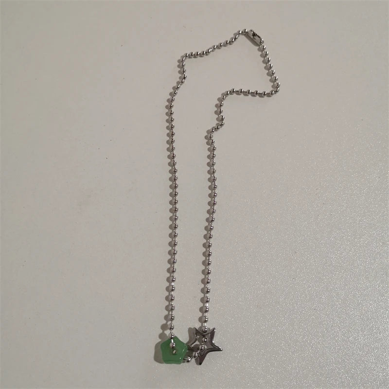 Korean Fashion Chains Star Pendant Necklaces Punk Aesthetic Jewelry Boho Necklace for Women Goth Jewelry Y2K Grunge Rock