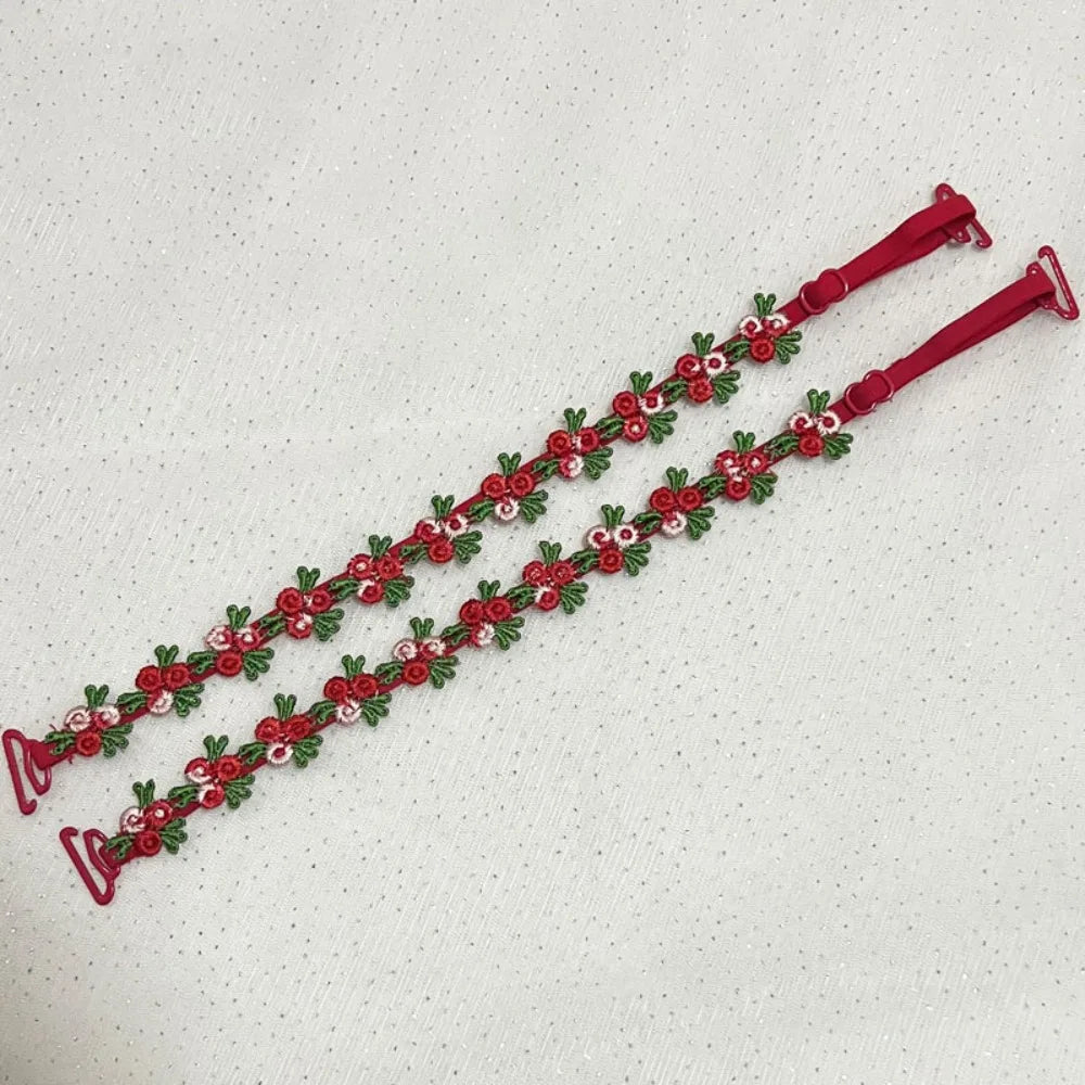 Ingvn  Creative Gift Removable Floral Bra Straps Lace Anti-slip Floral Shoulder Belts Decorative Adjustable Shoulder Straps