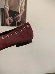Ingvn  Fashion Flock Women Flats Slip On Shoes Soft Female Shallow Footwear Square Toe Ladies Mary Janes Flats Shoes