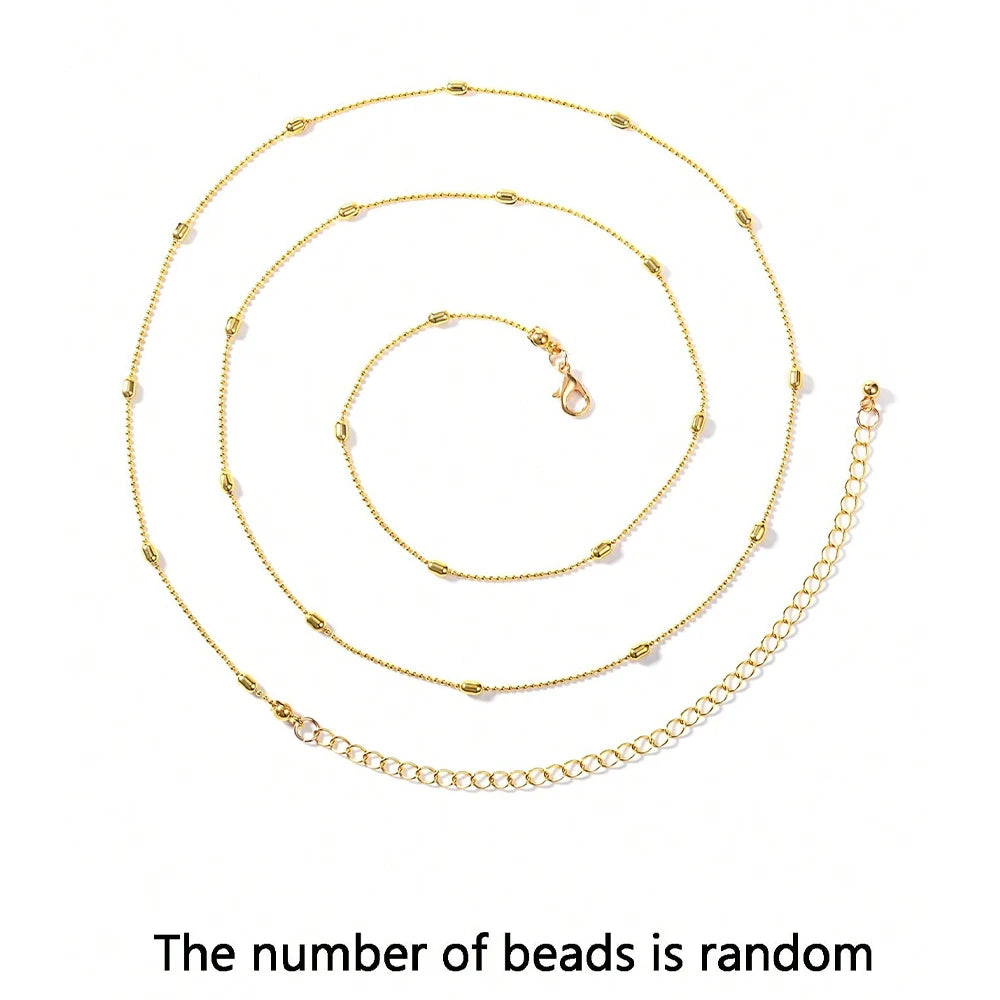 Ingvn  Belly Chain Waist Chain Faux Pearl Waist Chain,Gold Plated Waist Beads Chain,CZ Layered Belly Chain Gold Belly Belt Body Chains