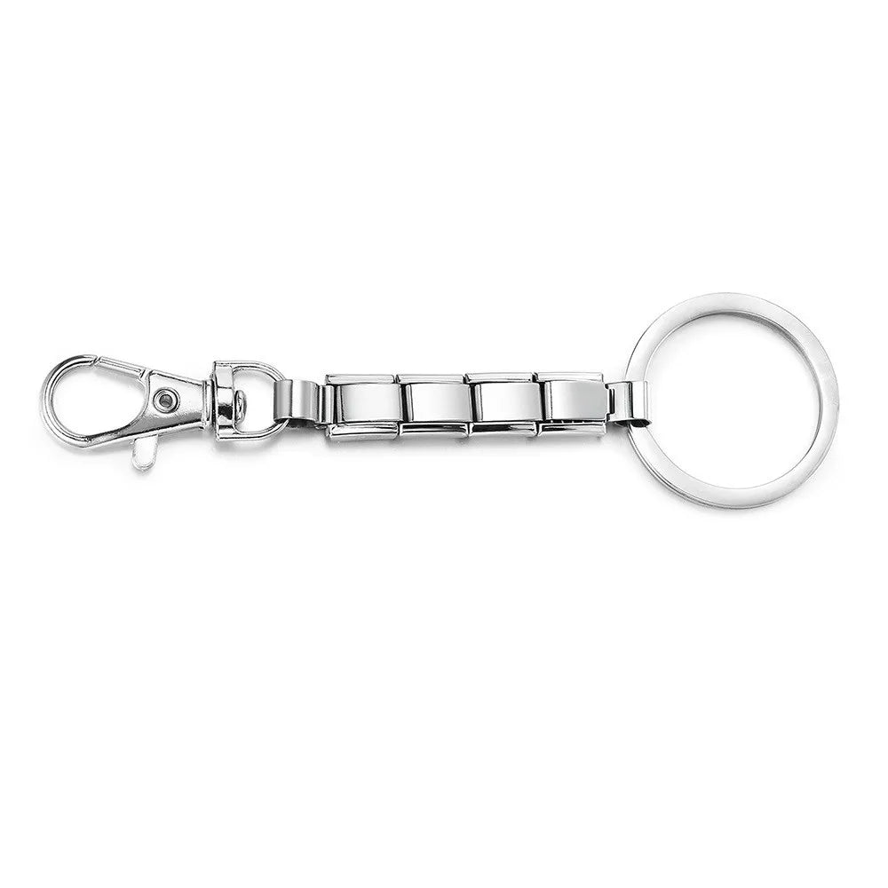 Ingvn  New Silver Color Italian Charm Key Chain Stainless Steel Detachable Removable Key Ring DIY Bag Charms Gifts