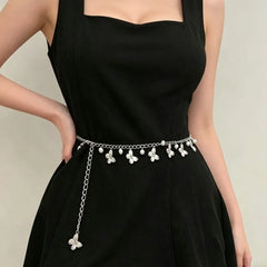 Ingvn  Trendy Metal Waist Chains Dress Accessories Elegant Belly Chain Waistband Versatile Advanced Body Jewelry for Women