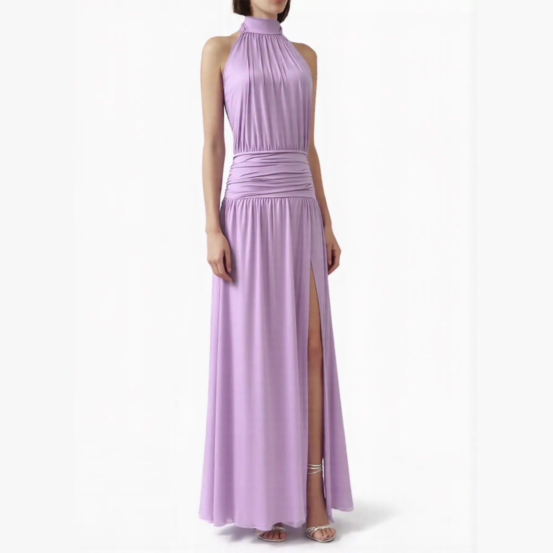 Ingvn  Winter Women's Clothing Sexy Backless Slit Long Dress For Woman Polyester Spaghetti Strap Elegant Evening U Neck Loose Maxi