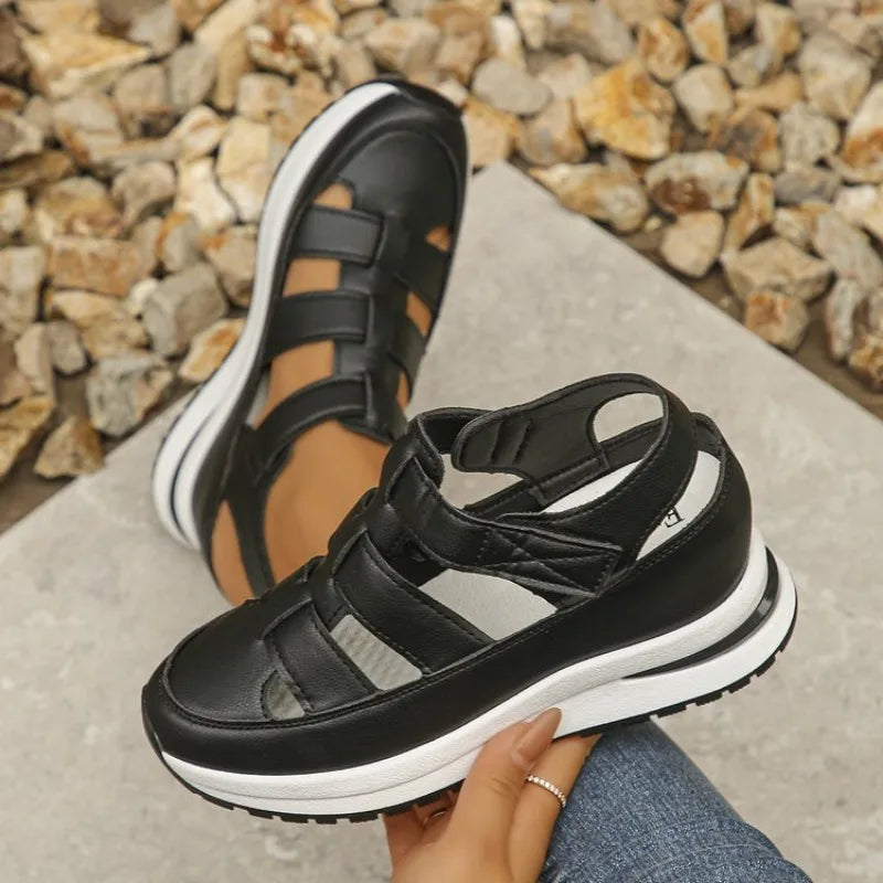 Ingvn  Women's Shoes Hot Sale Closed Toe Women's Sandals Rome Casual Sandals Women Hollow Platform Wedges Plus Size Shoes Female