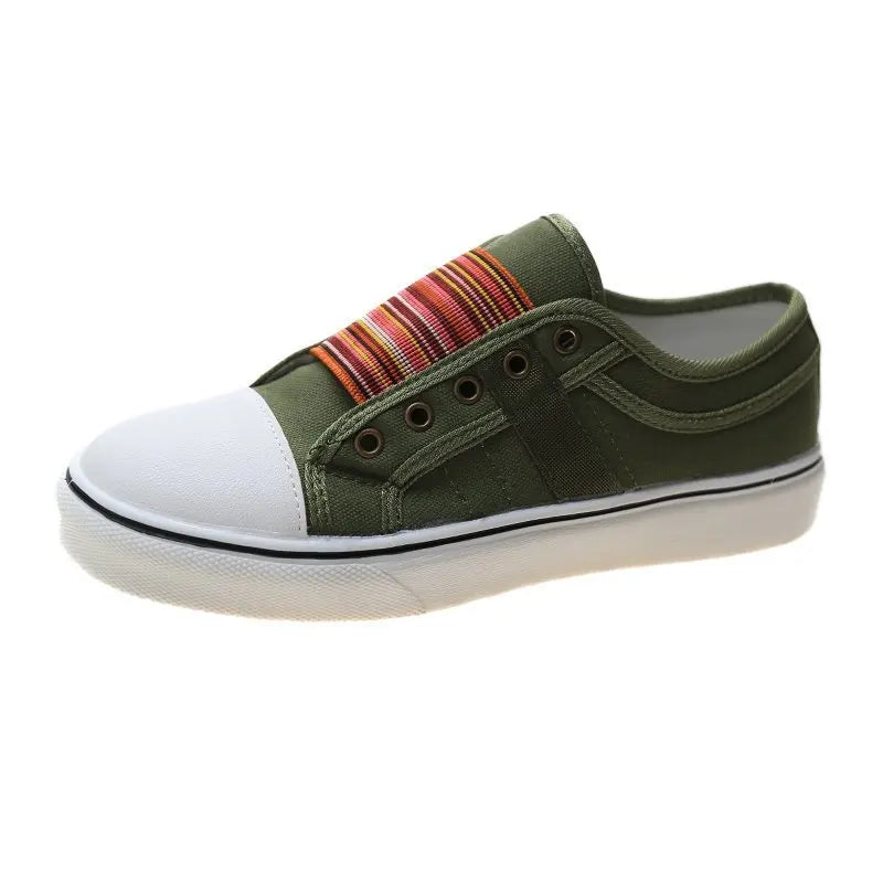 Ingvn  Women's Vulcanize Shoes Low-cut Trainers Canvas Flat Shoes Women Casual Vulcanize Shoes New Women Summer Autumn Sneakers Ladies