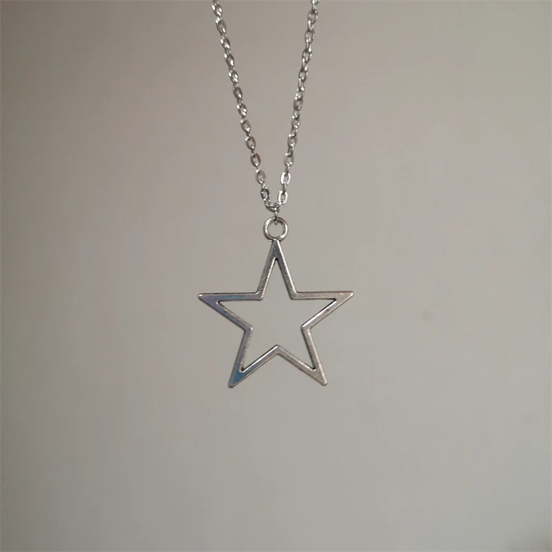 Ingvn  Titanium Steel Star Pendant Necklace for Men Women Y2K Hip Hop Cool Hot Girls Beads Chains Choker Korean Fashion Jewelry